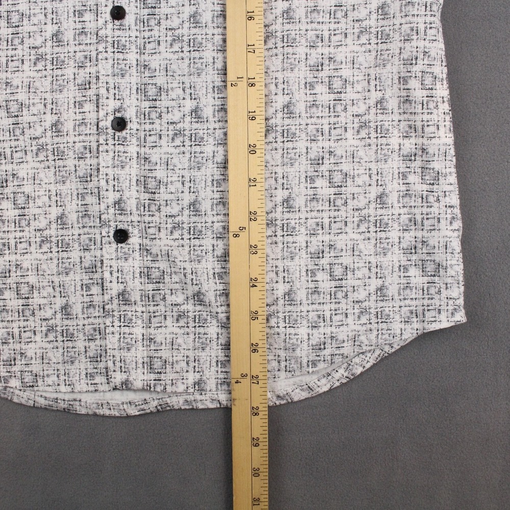WRK The Reworked Shirt Mens Size M White Black Cotton Button Down Long Sleeve - Picture 6 of 8
